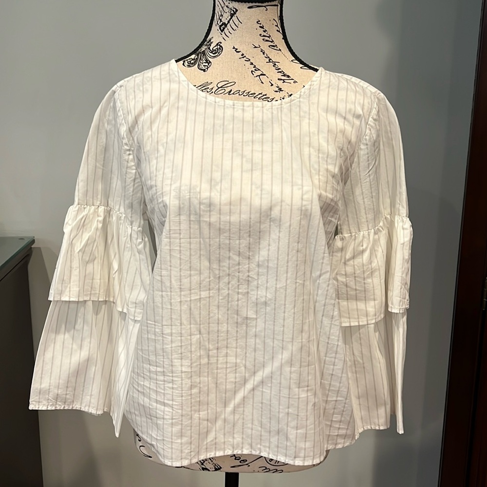 Beautiful striped blouse with beautiful ruffles on sleeves